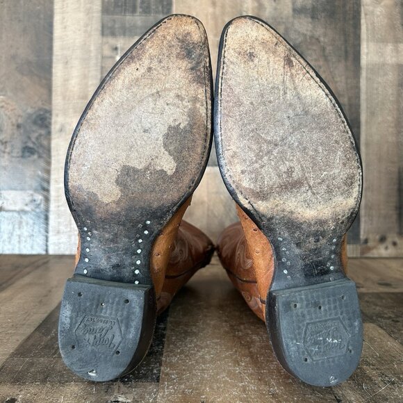 Tony Lama Vintage Full Quill Ostrich Cowboy Boots Mens 8 D - Picture 3 of 12